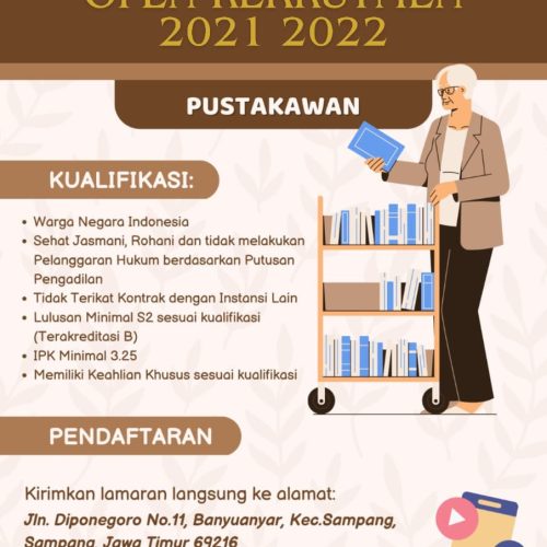 OPEN REKRUTMEN PUSTAKAWAN 2021–2022